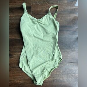 green dance leotard